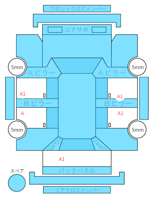 Body condition diagram (damage marks, Japanese labels)