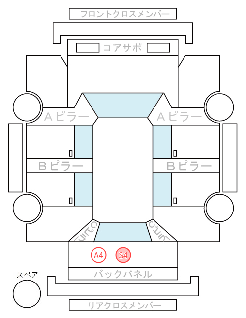 Body condition diagram (damage marks, Japanese labels)