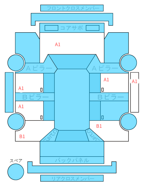 Body condition diagram (damage marks, Japanese labels)