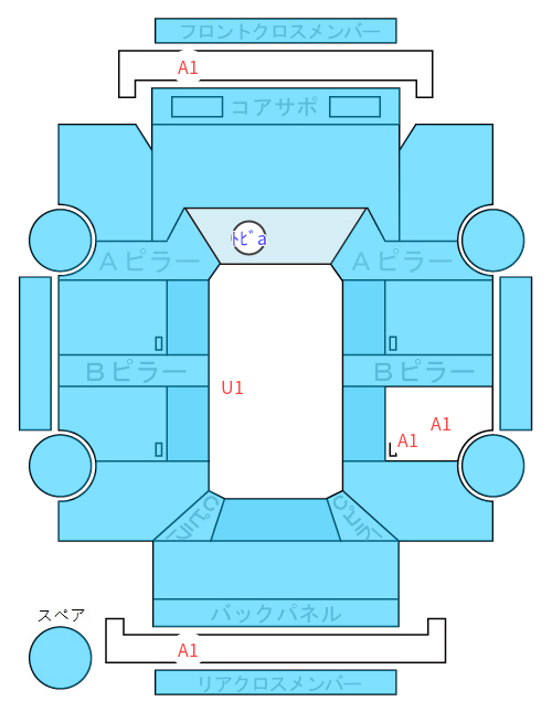 Body condition diagram (damage marks, Japanese labels)