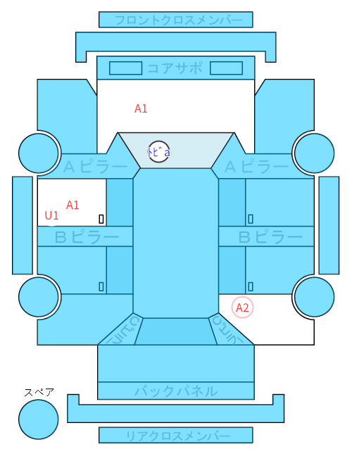Body condition diagram (damage marks, Japanese labels)