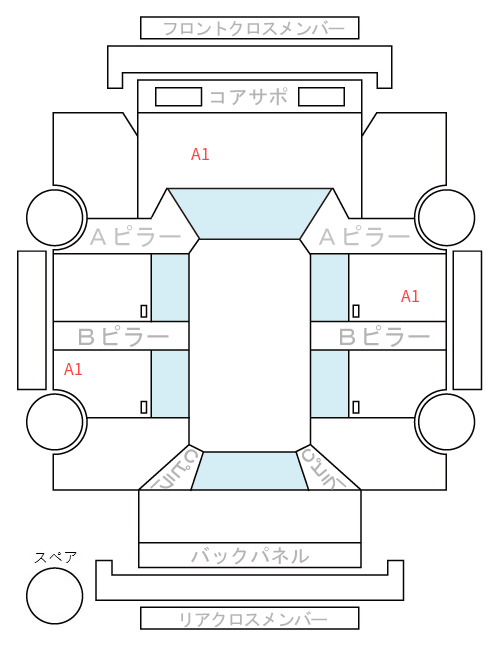 Body condition diagram (damage marks, Japanese labels)