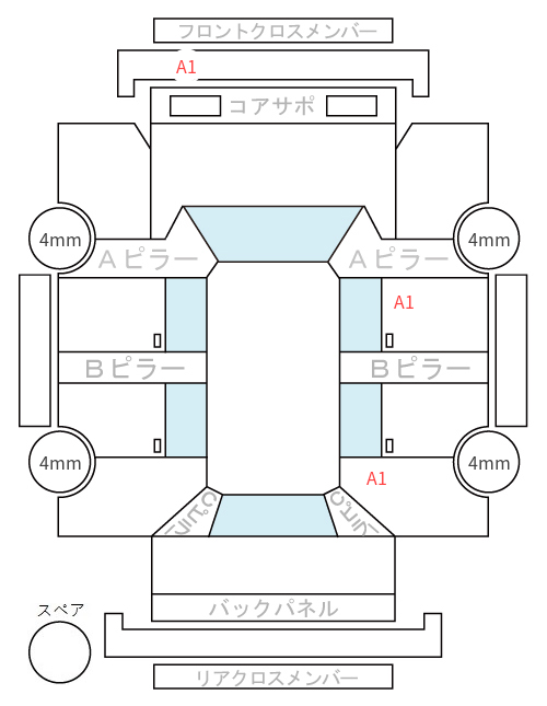 Body condition diagram (damage marks, Japanese labels)