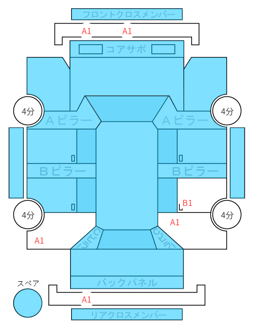 Body condition diagram (damage marks, Japanese labels)