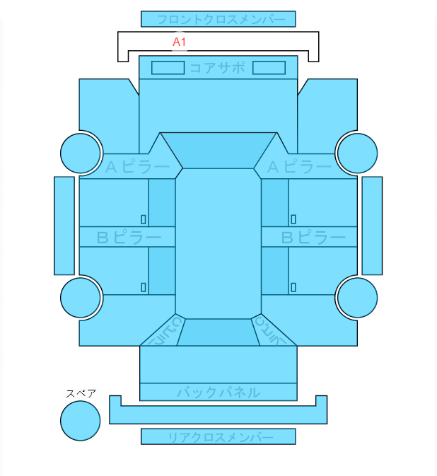 Body condition diagram (damage marks, Japanese labels)