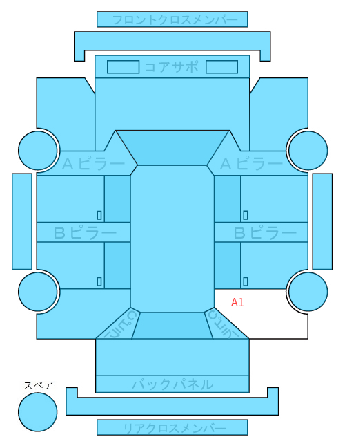 Body condition diagram (damage marks, Japanese labels)