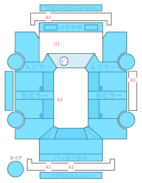 Body condition diagram (damage marks, Japanese labels)