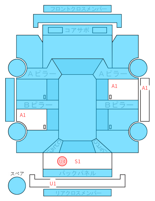 Body condition diagram (damage marks, Japanese labels)