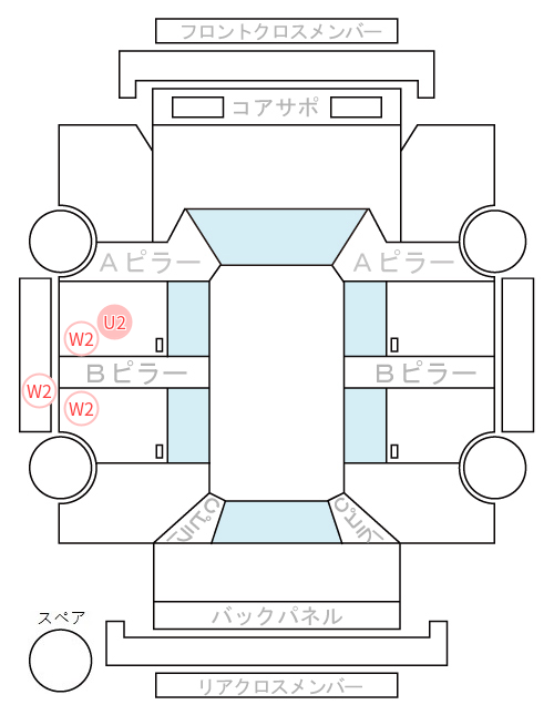 Body condition diagram (damage marks, Japanese labels)