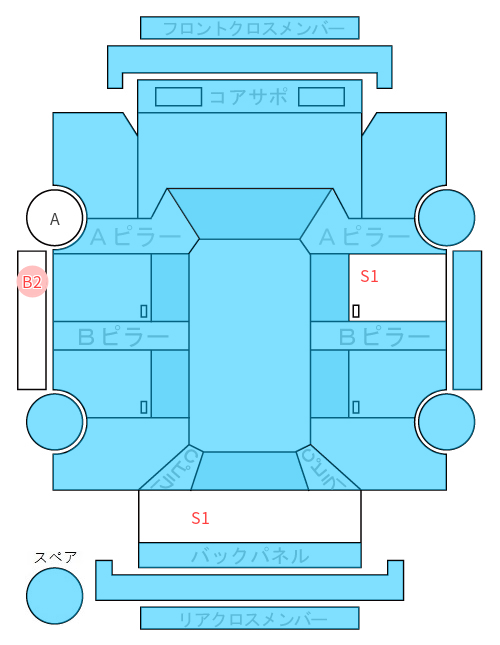 Body condition diagram (damage marks, Japanese labels)