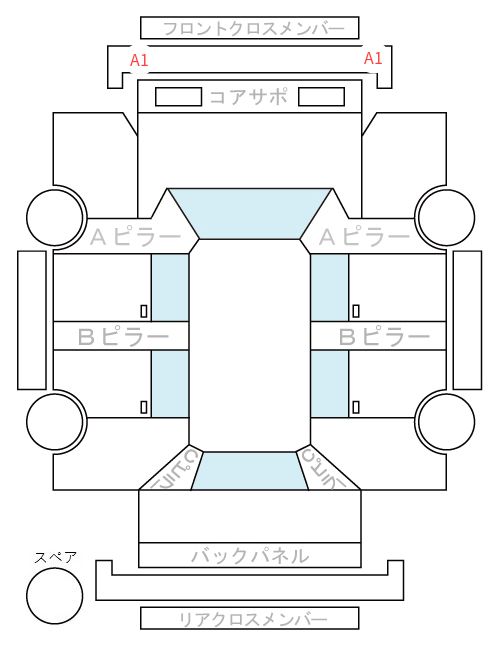 Body condition diagram (damage marks, Japanese labels)