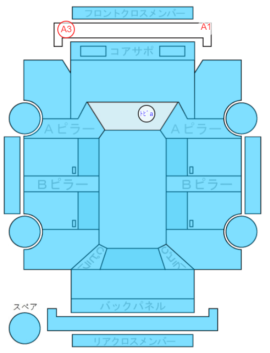 Body condition diagram (damage marks, Japanese labels)