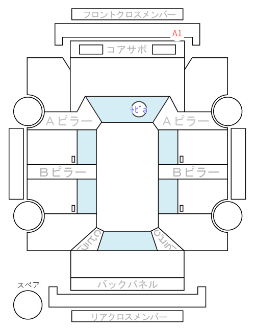 Body condition diagram (damage marks, Japanese labels)