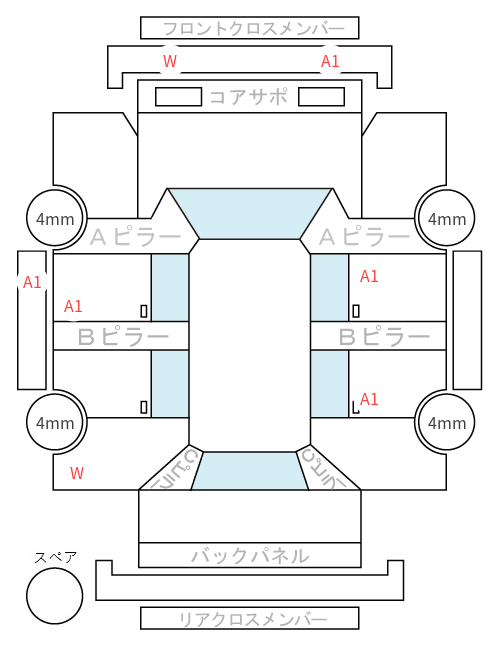 Body condition diagram (damage marks, Japanese labels)