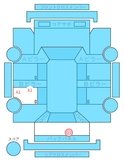 Body condition diagram (damage marks, Japanese labels)