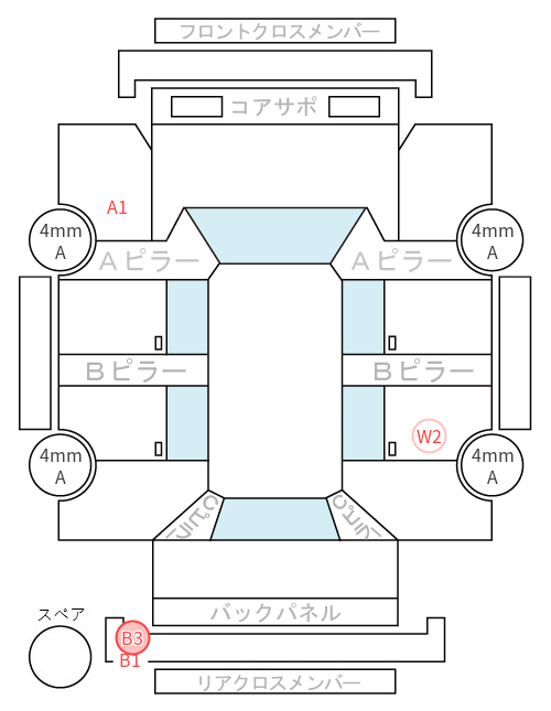 Body condition diagram (damage marks, Japanese labels)