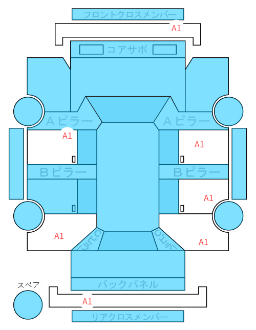 Body condition diagram (damage marks, Japanese labels)