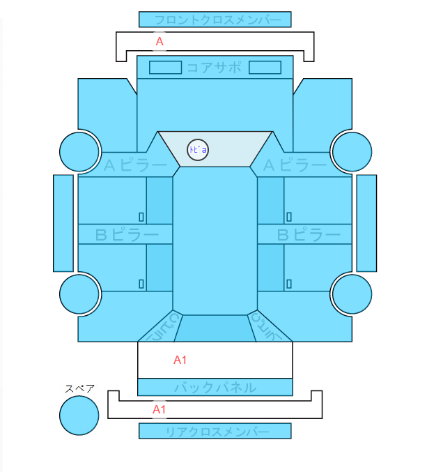 Body condition diagram (damage marks, Japanese labels)
