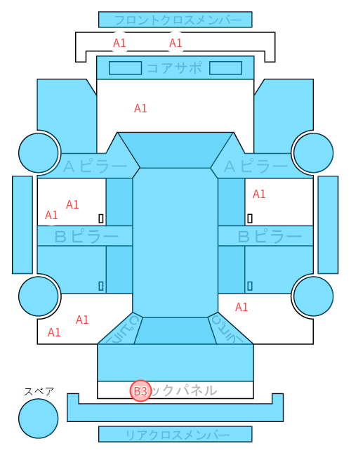 Body condition diagram (damage marks, Japanese labels)