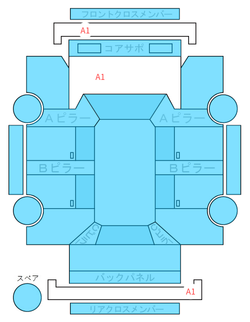 Body condition diagram (damage marks, Japanese labels)