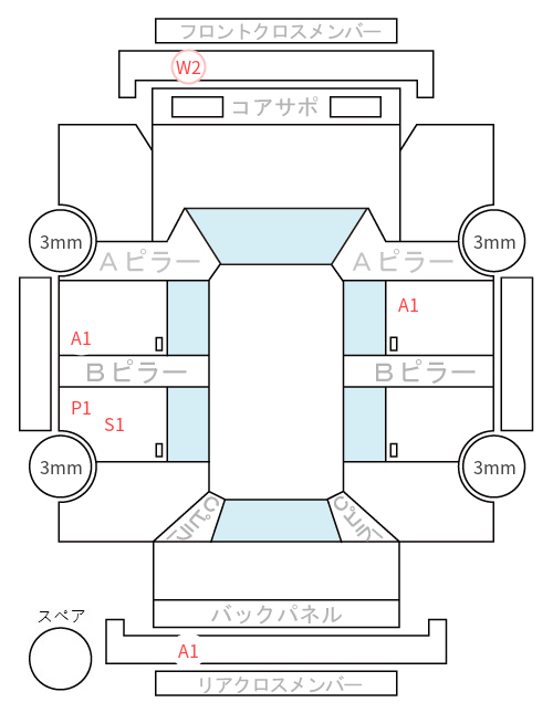 Body condition diagram (damage marks, Japanese labels)