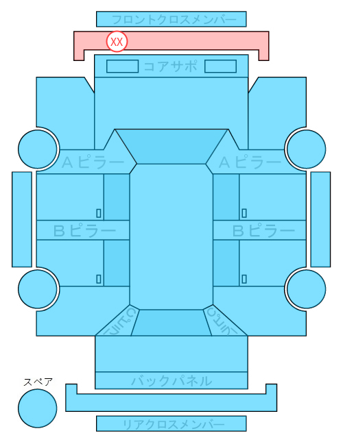 Body condition diagram (damage marks, Japanese labels)
