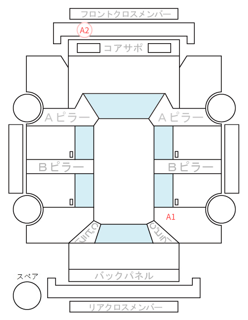 Body condition diagram (damage marks, Japanese labels)