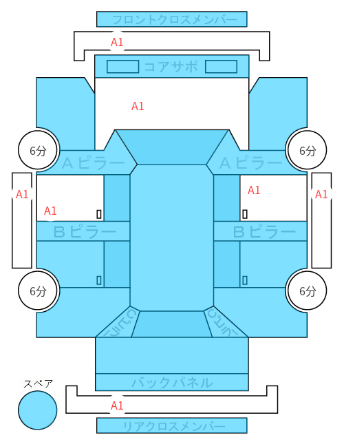 Body condition diagram (damage marks, Japanese labels)