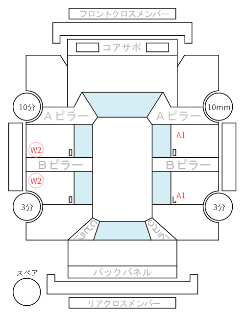 Body condition diagram (damage marks, Japanese labels)