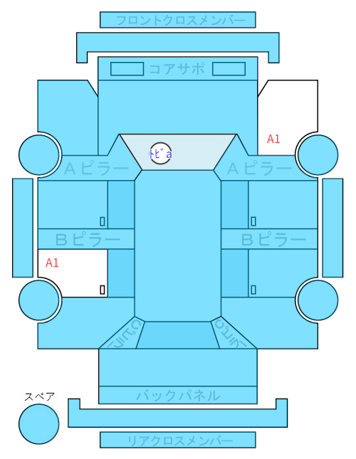 Body condition diagram (damage marks, Japanese labels)