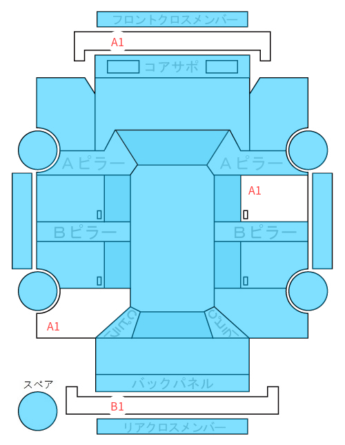 Body condition diagram (damage marks, Japanese labels)