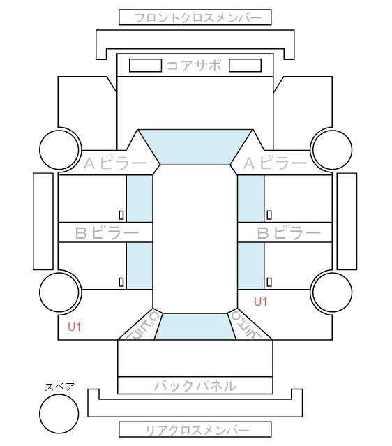 Body condition diagram (damage marks, Japanese labels)