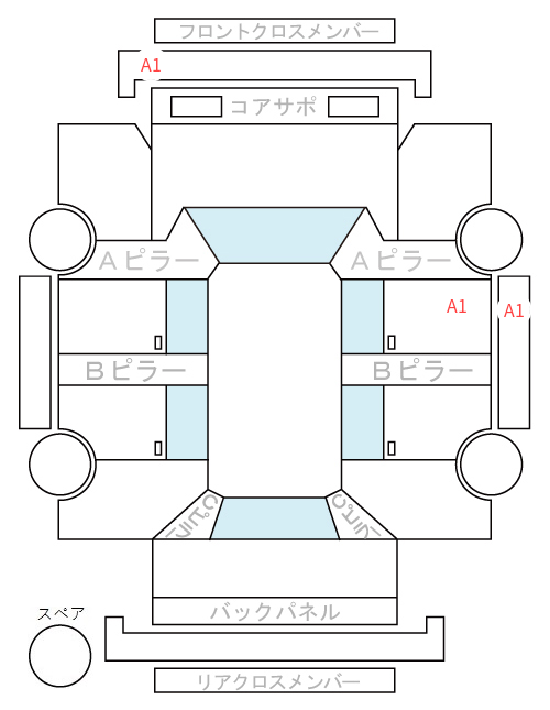 Body condition diagram (damage marks, Japanese labels)