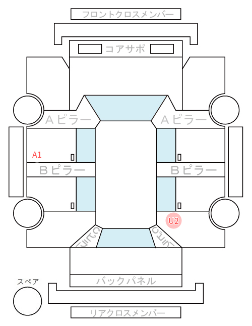Body condition diagram (damage marks, Japanese labels)
