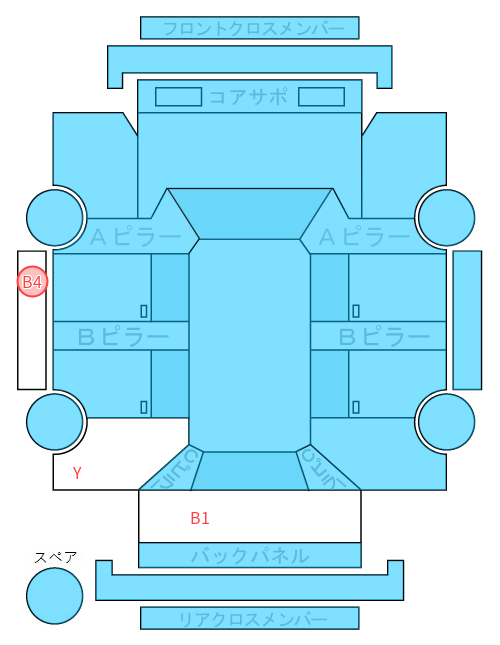 Body condition diagram (damage marks, Japanese labels)