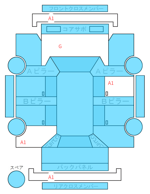 Body condition diagram (damage marks, Japanese labels)
