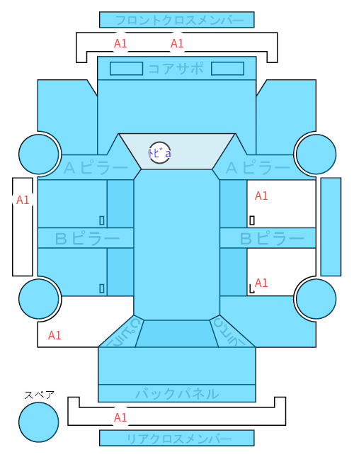 Body condition diagram (damage marks, Japanese labels)