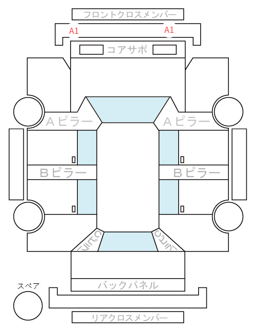 Body condition diagram (damage marks, Japanese labels)