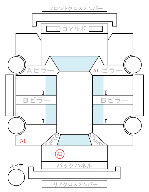 Body condition diagram (damage marks, Japanese labels)