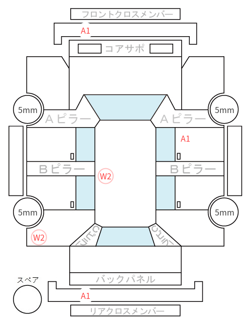 Body condition diagram (damage marks, Japanese labels)