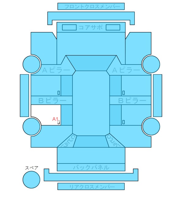 Body condition diagram (damage marks, Japanese labels)