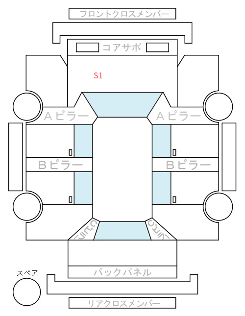 Body condition diagram (damage marks, Japanese labels)
