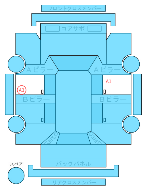 Body condition diagram (damage marks, Japanese labels)