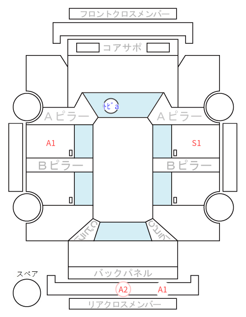 Body condition diagram (damage marks, Japanese labels)