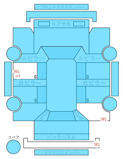 Body condition diagram (damage marks, Japanese labels)