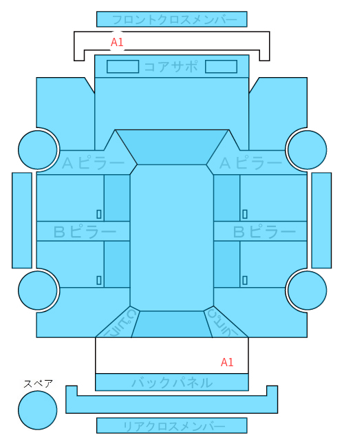 Body condition diagram (damage marks, Japanese labels)
