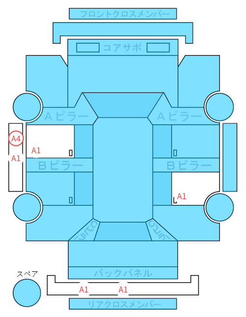 Body condition diagram (damage marks, Japanese labels)