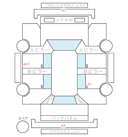 Body condition diagram (damage marks, Japanese labels)