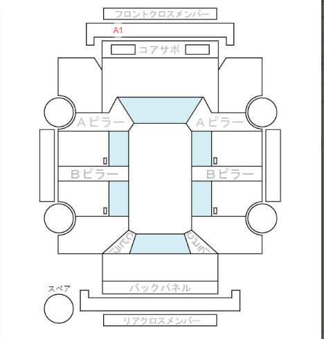Body condition diagram (damage marks, Japanese labels)