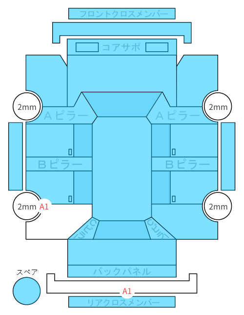 Body condition diagram (damage marks, Japanese labels)